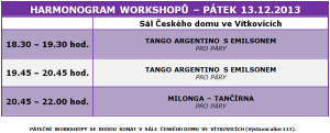 Workshopy pátek 13.12.2013