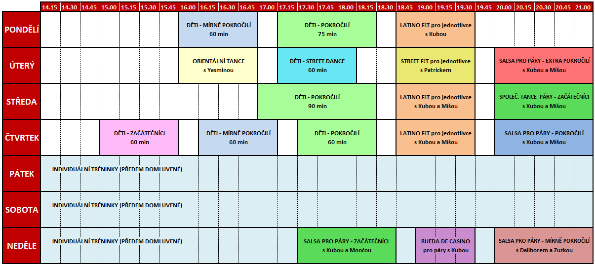 harmonogram leden - březen 2018